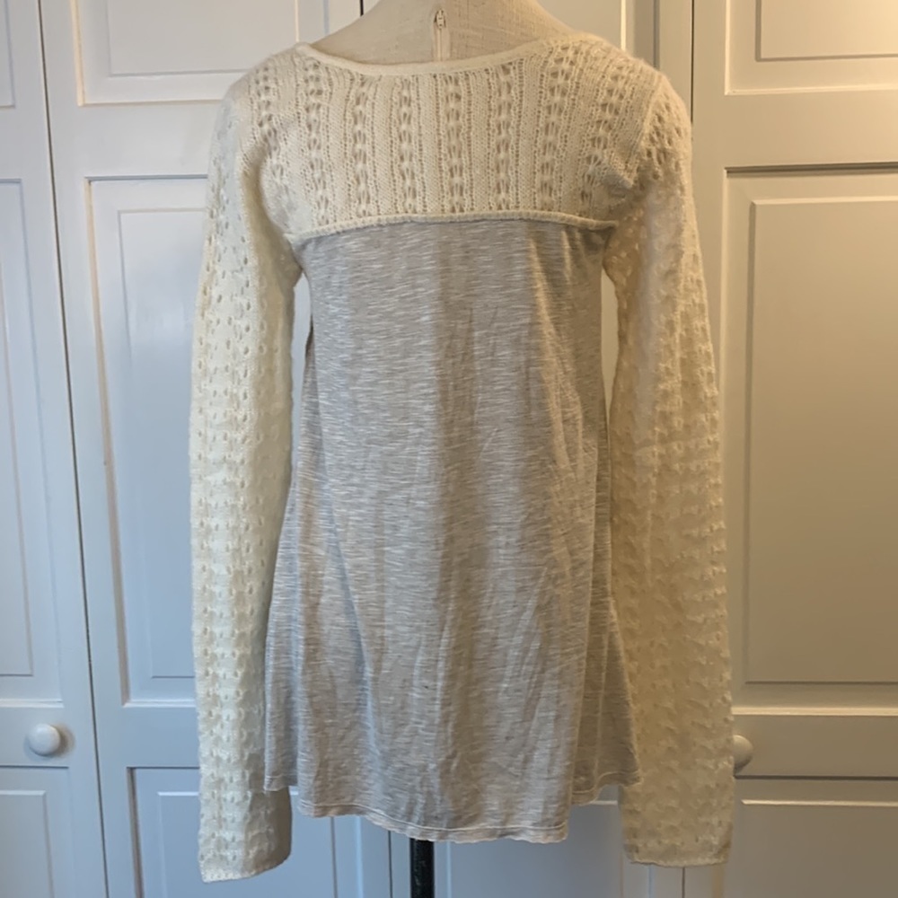 Free People sz M embroidered and crochet top - Picture 4 of 8